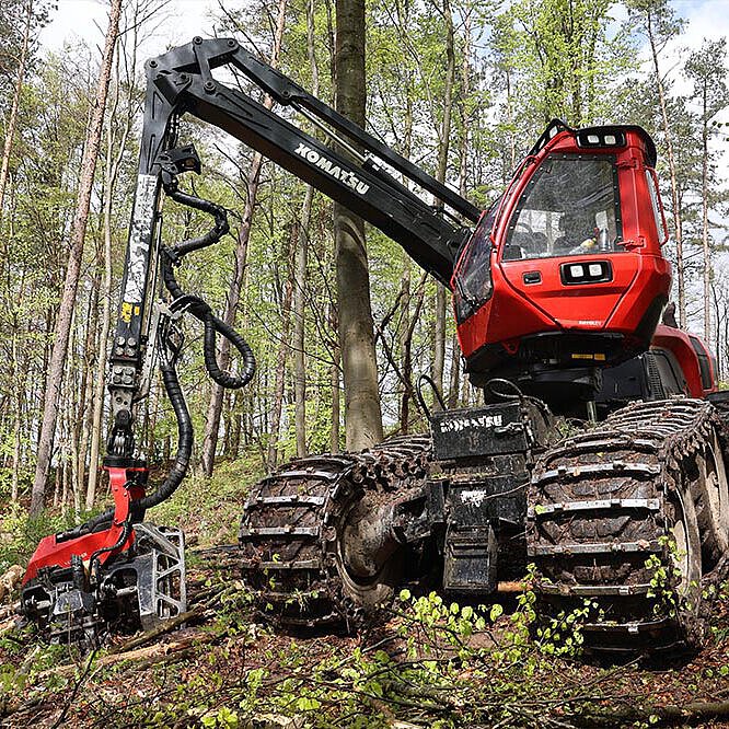 Unser Harvester im Forst